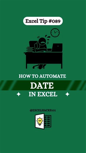 Excel me Date Automatically Kaise Dale | Auto Date Formula Trick | #excel #microsoft #shorts #video.