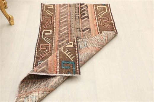 2x4 Brown Orange Handmade Runner, Anatolian Special Runner Rug, Boho Runner Rug - Etsy UK