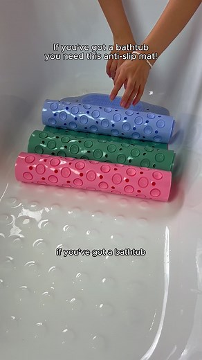 If you've got a bathtub, you need this anti-slip mat! #BathMat #NonSlip #BathSafety #ShowerEssentials #HomeMustHaves