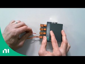 How to connect a signal wire to an NI C Series module with snap-in terminals
