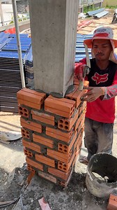 431K views · 1.5K reactions | Working Process To Build Brick Wall For Design Concrete Column | DIY crafts PR | Facebook