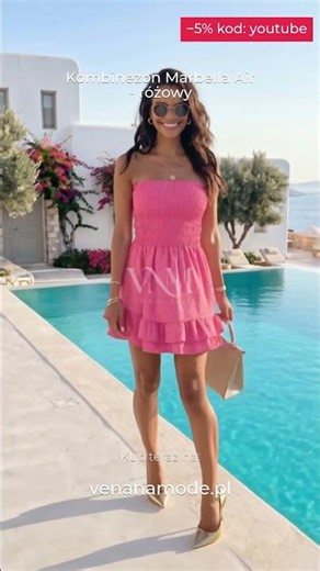 Kombinezon Marbella Air - różowy #shorts
