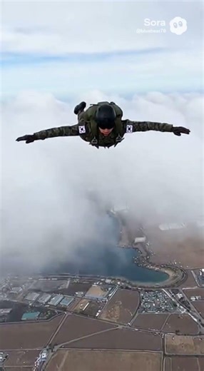 [AI Simulation] Jumping Over Jeju Island… Insane High Altitude Drop #jeju #military #specialforces