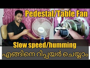 How to repair a Pedestal/Table Fan Slow speed, Humming Problem