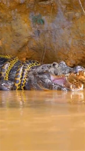 কুমির বনাম এনাকোন্ডা সাপ! anaconda vs alligator #anaconda #crocodiles #shorts