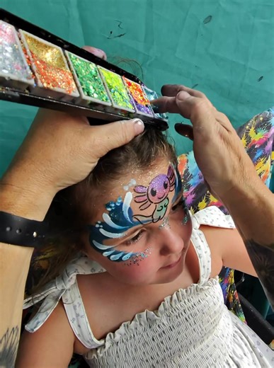 Aww wait until you see what this cutie became! She loves some face painting! | Sparkles Glitter Tattoo & Face Painting