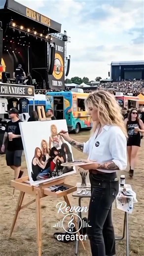 Street Artist Paints Guns N’ Roses at a Live Concert 🎸