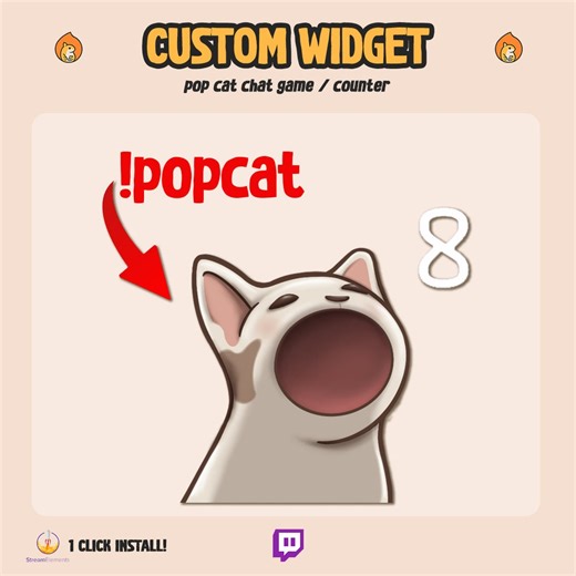 Pop Cat Custom Widget Counter / Chat Widget Game / Cat Meme Game / Cute Kawaii Cat Widget / Twitch Widget / Live Stream Widget Aesthetic - Etsy