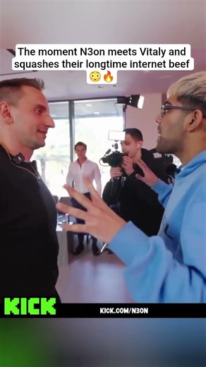 N3on meets Vitaly and squashes their long time internet beef 😳🔥#kick #ytshorts #fyp #viral #n3on