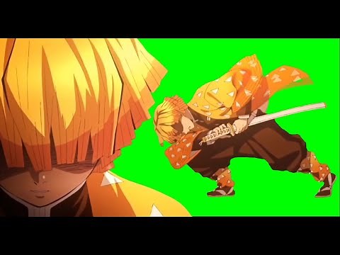 Green screen Zentisu Thunder breathing first form ⚡ [free]with sound