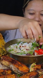 583K views · 9K reactions | Eating Delicious Poita Bhat & Pakoda  #mukbangpari #poitabhat #eatingshow #pakoda #fblifestyle | Mukbang Pari | Facebook