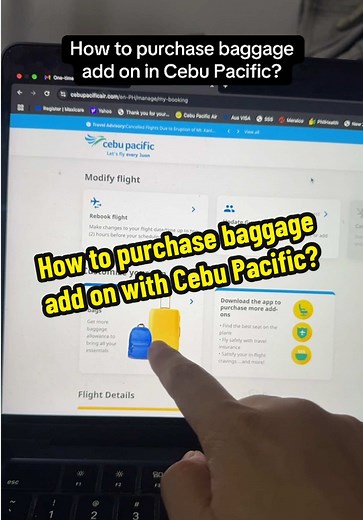 Paano bumili ng baggage add-on sa Cebu Pacific?