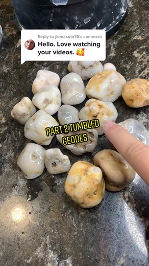 Replying to @jlomasota76 tumbling geodes let’s see how they turned out. #rockhound #geodes #tumblingrocks #tumbler #rocktumbler #relaxing #crystals #hilla4u #geode #