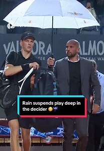 Rain Suspends Play in Sinner vs Medvedev Tennis Match