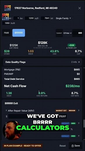Real Estate BRRRR Calculator: Optimize Your Offer #shorts