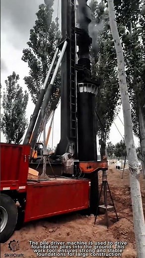 Work tool pile driver machine for construction foundation