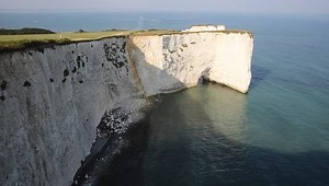 Chalk stack rock formations Old Harry Rocks Isle of Purbeck in Dorset southern England UK the most easterly point of the Jurassic Coast