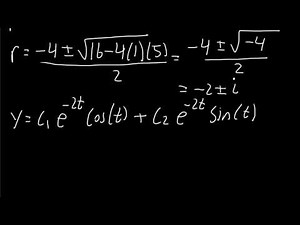DiffEQ: Second Order-- Complex Roots of the Characteristic Equation—Initial Value (Step by Step)