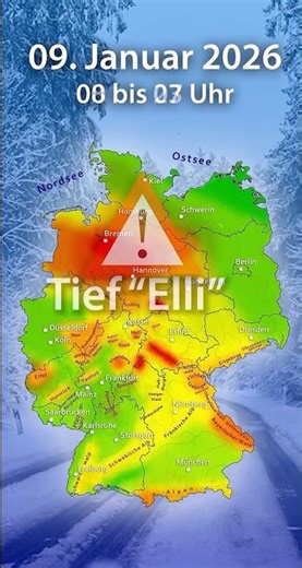 ⚠️Severe weather warning⚠️Storm "Elli" brings snow and ice to Germany! #short #shorts #elli