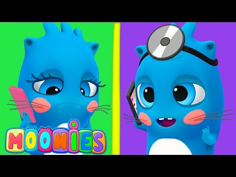 🐵🙉Five Little Monkeys 🙊🐒 | Babies love The Moonies | Family nursery rhymes & songs for kids