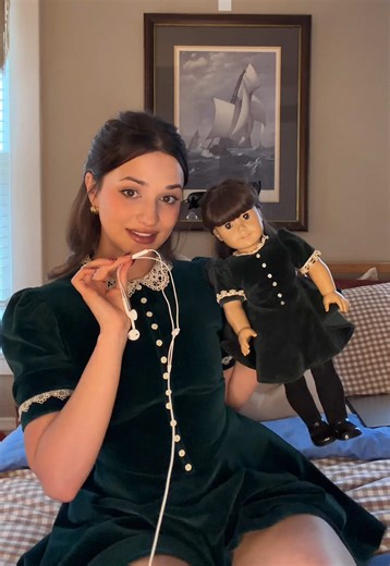 I purchased this vintage American girl doll a couple of weeks ago from someone in my town and had to get us matching dresses immediately 🧳🧦🦢🧺 #americangirl #americalgirldoll #pleasantcompany #vintagedress #historicalfashion