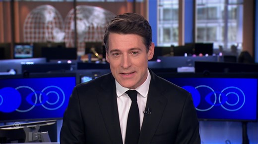 4-year-old Brinley Wyczalek, who needs a heart transplant, made an unexpected connection with a construction crew when she and her father were playing with a flashlight in her hospital room at the Cleveland Clinic. | CBS Evening News