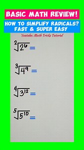 1.5K views · 176 reactions | Fast Math Tricks: How to simplify Radicals?  | Math Tricks Tutorial | Facebook