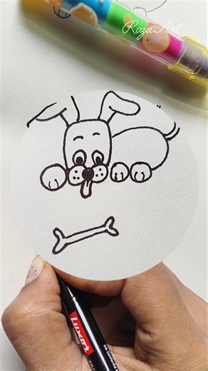 How to Draw a Cute Dog 🐾 | Easy Dog Drawing for Beginners | #shorts #art #drawing #craft