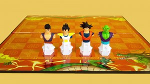 Dragon Ball Z Collector's Chess Set | Custom Sculpted Chess Pieces DBZ Heroes & Villains | Goku & Buu as Kings | Vegeta & Cell as Queens | Officially Licensed Dragon Ball Z Chess Set