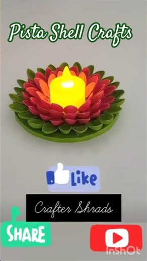 Pista Shell crafts| Easy pista shell craft ideas| Pista shell Diyas #short #shorts #diy #craft