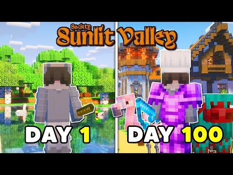 I Survived 100 Days in Society: Sunlit Valley Minecraft