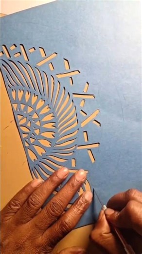 Intricate Paper Cutting Mandala | Handmade Blue Paper Art ✂️✨.