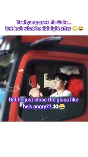 Taehyung’s Cute “Angry” Reaction Acting After Giving His Coke 🤭😂