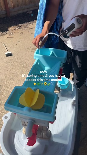 this is your sign to get the Step 2 water table from Costco!! we added a water pump so he can have running water 🫧🤍☀️ #fyp #toddlertoys #wateractivities #costco #springtime