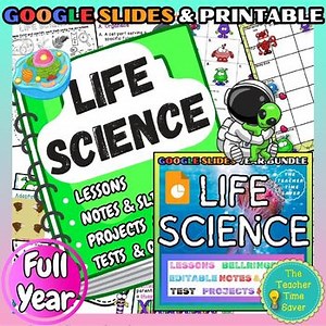 Life Science Curriculum Unit Bundle - Google Slides Printable Notes Activities