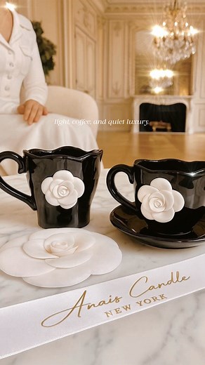 Holiday sale starts now: up to 50% off FREE luxurious gift with every order!💕💐 Meet Camellia Romance Ceramic Tea/Coffee Cup Set by Anaïs. 🤍 Hand-finished ceramic, crowned with the timeless camellia — a symbol of elegance.✨ From delicate mornings to candlelit nights, elegance is always in your hands. A creation that feels like it belongs in a boutique on Rue Saint-Honoré. ☕️ ⚜️Exclusively crafted from Anaïs.⚜️ | Anaïs Candle