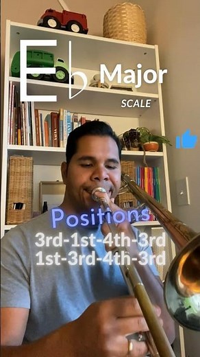 Trombone E Flat Major SCALE WITH POSITIONS👀😎 #trombone #tutorial #suscribe #musician #majorscale