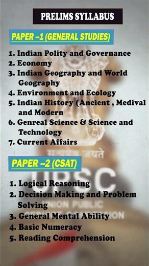 UPSC Prelims Syllabus 2026 explained clearly for beginners. #upsc #shorts