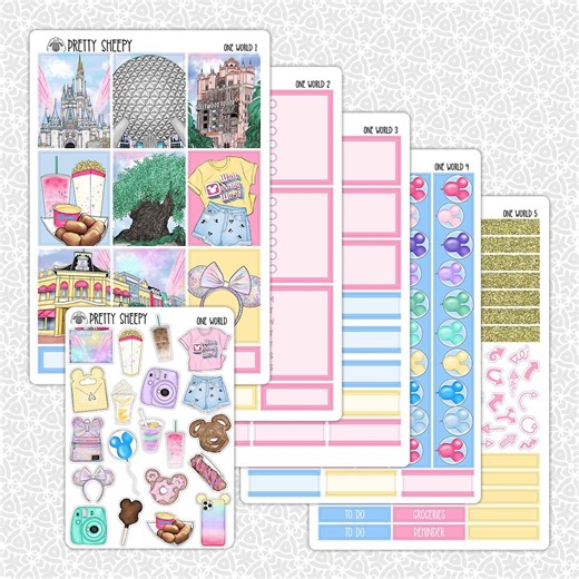 One World Planner Stickers | WDW Disney Planner Stickers Weekly Planner Kit Functional Stickers Decorative Stickers - Etsy