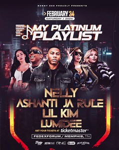 1.6K reactions · 451 shares | MEMPHIS, TN  I'lll be performing live w/ Ashanti, Ja Rule, Lil Kim & Lumidee on Saturday Feb 24th Tickets: bit.ly/memphis24 | Nelly | Facebook