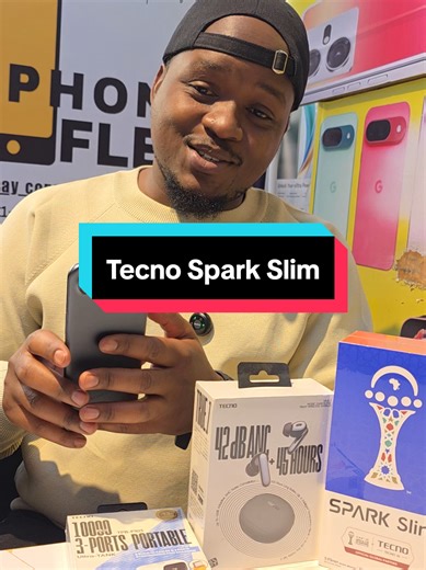 Tecno Spark Slim ksh. 27,500 Key Features RAM: 8GB Internal Storage: 256GB Display: 6.78-inch AMOLED OS: Android 15, HIOS 15 Chipset: Mediatek Helio G200 (6 nm) Main Camera: 50MP Selfie Lens: 13MP Connectivity: 4G, Wi-Fi, Bluetooth 5.4, GPS, NFC, USB 2.0. Battery: 5160mAh, 45W wired (0-100% in 57 minutes) Colors: Slim White, Cool Black Whatsapp 0794-420-410 call 0741_944_913 Call 0780_502_434 Located at tumaini house 2nd floor behind kencom along moi avenue. #phoneflexke #unboxing #afcon2025 #te