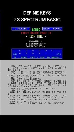 Define Keys - ZX Spectrum BASIC programming #zxspectrum #thespectrum #programming