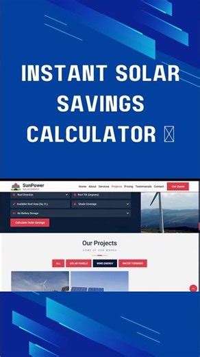 Solar Energy Website Template – Live Demo ☀️