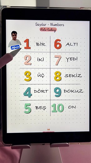 Numbers 1-10 🇹🇷🐙 How do you say 11 in Turkish? 📝 #turkish #fyp #learnturkish #numbers #türkçe #تعلم_على_التيك_توك #türkisch #turco #تركيا #turkishteacher