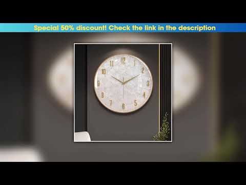 Hands-on Round Fashion Wall Clock Gold Living Room European Fashion Light Luxury Wall Clock Battery