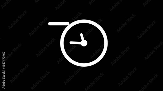 clock with fast moving lines animation concept of time passing