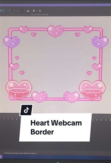 Pixel Hearts Webcam Border for Twitch Streaming