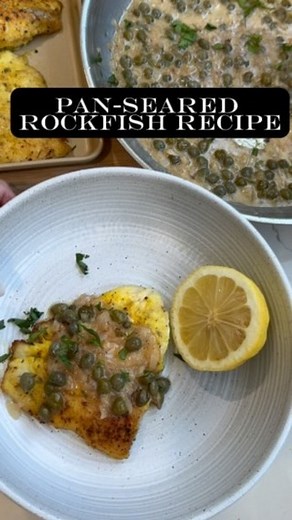 Liana | Cooking with Liana on Instagram: "Pan-Seared Rockfish with a buttery lemon caper sauce is a quick and delicious fish recipe that can be on your dinner table in under 30 minutes. Ingredients: - Rockfish fillets - Fish please seasoning Mom Cave Foods - All-purpose flour - Olive oil - Butter - Shallots, minced - Capers - Lemon juice - White wine or chicken stock - Chopped parsley Instructions: 1. Pat the rockfish fillets dry with paper towels. - Season both sides with fish seasoning . - Dre