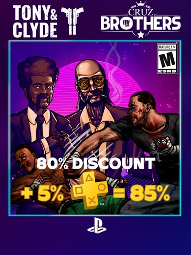 🔥 PlayStation Indies is LIVE! Cruz Brothers 🥊 Tony & Clyde 🔫 Both games are 80% OFF and with PlayStation Plus, you get an extra 5% OFF 👉 That’s up to 85% OFF total! Don’t miss it, grab yours today! Link in bio! #indiegames #DCFCommunity #DCFStudios #CruzBrothers #gamingcommunity #gamingontiktok #TonyandClyde #Playstation