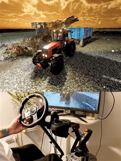 Farming Simulator ROPA Panther 2 MTZ 1221 Steering Wheel Manual Gearbox Thrustmaster Farmstick #dkgc